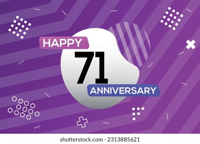 Vector 71st year anniversary logo vector design anniversary celebration with colorful geometric shape
