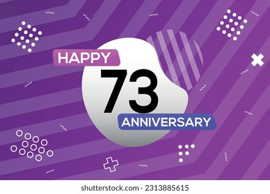 Vector 73rd year anniversary logo vector design anniversary celebration with colorful geometric shape
