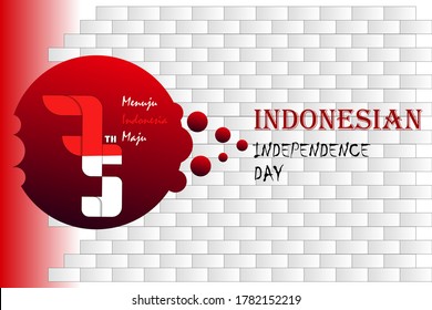 vector del 75º día de la independencia de indonesia. 75° aniversario de la república de indonesia con eslogan en lengua indonesia maju. bueno para papel pintado, banner, fondo, etc.