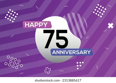 Vector 75th year anniversary logo vector design anniversary celebration with colorful geometric shape
