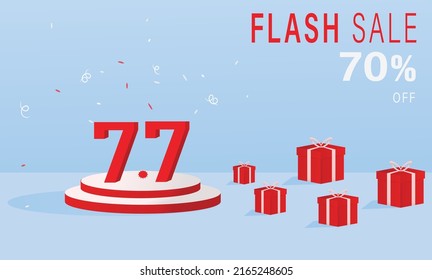 Vektorgrafik von 7.7 Shopping Day Poster oder Banner . Sales Banner Template Design für Social Media und Website. 7 7 Online-Shopping-Day-Verkaufsbanner, Vektorgrafik