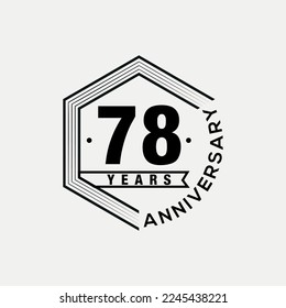Vector 78 years celebrating anniversary design template. vector design and illustration.

