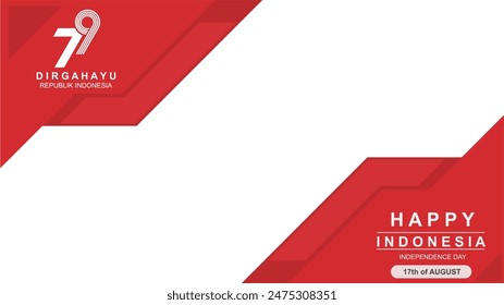 Vektorgrafik zum 79. Indonesischen Unabhängigkeitstag, 17. August 2024. Hintergrund. Banner und Bildschirmhintergrund. Präsentationsdesign