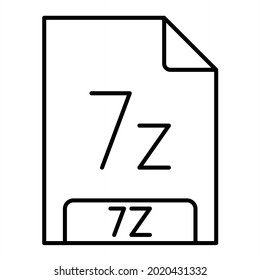 Vector 7Z Outline Icon Design
