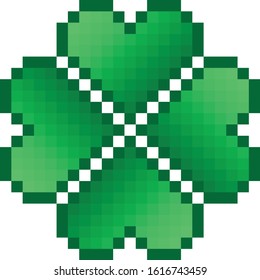 Vector 8 Bit Four Leaf Clover