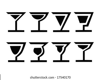 vector of 8 logo cocktails