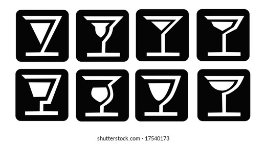 vector of 8 logo cocktails