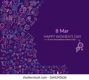 Vector 8 Mar international women's day, Success, poster, Fashionable design, Modern design template