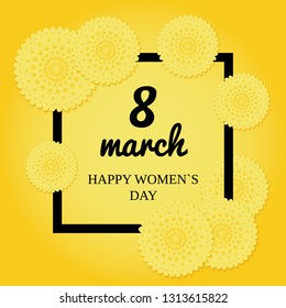 Vector 8 march floral greeting card happy womens day