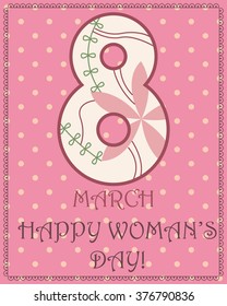 Vector 8 march greeting card