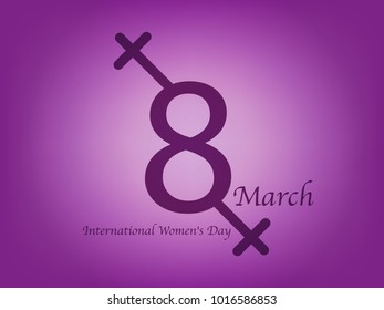 vector 8 march of women day background with bright violet screen