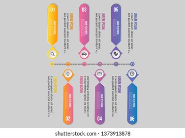 Vector 8 Options and steps Infographics Template Design. Business Data Visualization Timeline with Marketing Icons most useful can be used for presentation, diagrams, annual reports, workflow layout