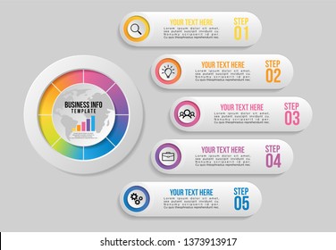 Vector 8 Options and steps Infographics Template Design. Business Data Visualization Timeline with Marketing Icons most useful can be used for presentation, diagrams, annual reports, workflow layout