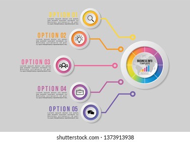 Vector 8 Options and steps Infographics Template Design. Business Data Visualization Timeline with Marketing Icons most useful can be used for presentation, diagrams, annual reports, workflow layout
