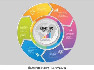 Vector 8 Options and steps Infographics Template Design. Business Data Visualization Timeline with Marketing Icons most useful can be used for presentation, diagrams, annual reports, workflow layout