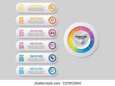 Vector 8 Options and steps Infographics Template Design. Business Data Visualization Timeline with Marketing Icons most useful can be used for presentation, diagrams, annual reports, workflow layout