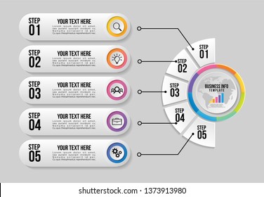 Vector 8 Options and steps Infographics Template Design. Business Data Visualization Timeline with Marketing Icons most useful can be used for presentation, diagrams, annual reports, workflow layout