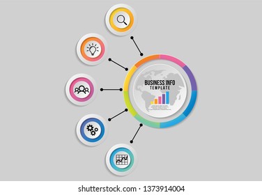 Vector 8 Options and steps Infographics Template Design. Business Data Visualization Timeline with Marketing Icons most useful can be used for presentation, diagrams, annual reports, workflow layout