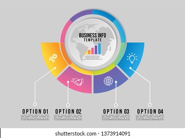 Vector 8 Options and steps Infographics Template Design. Business Data Visualization Timeline with Marketing Icons most useful can be used for presentation, diagrams, annual reports, workflow layout