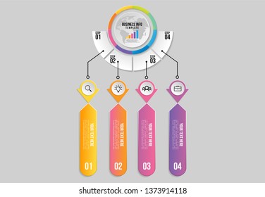 Vector 8 Options and steps Infographics Template Design. Business Data Visualization Timeline with Marketing Icons most useful can be used for presentation, diagrams, annual reports, workflow layout