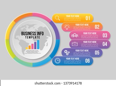 Vector 8 Options and steps Infographics Template Design. Business Data Visualization Timeline with Marketing Icons most useful can be used for presentation, diagrams, annual reports, workflow layout