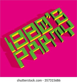 Vector 80s party invitation