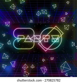 Vector 80s Party Invitation. High Quality Layout.