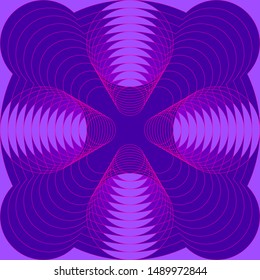 Vector 80s retro style . Neon holographic circle on purple background. Minimal vaporwave / synthwave style Shape.