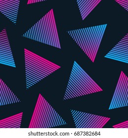 Vector 80s Retro Style Seamless Pattern. Fashion Background