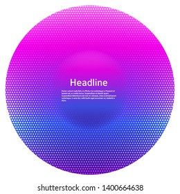 Vector 80s Retro Style Striped Shape. Art Bright attractive style logo template. Minimal vaporwave synthwave style background. Neon circle with pink and blue. Synthwave Vector illustration EPS10