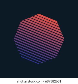 Forma rayada estilo retro de los vectores 80s. Ilustración de arte minimalista