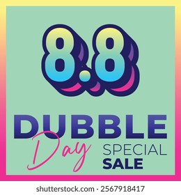 Vector 8.8 dubble day, Big sale banner template design. Vector illustration.