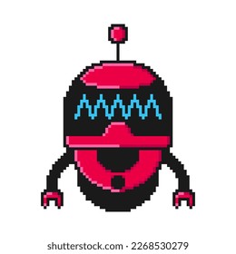 Vector 8-Bit modern illustration robot design