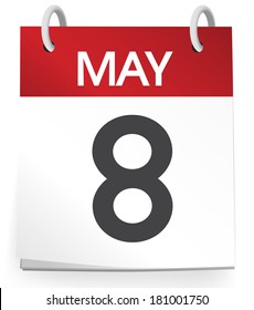 Vector of 8th of May Calendar