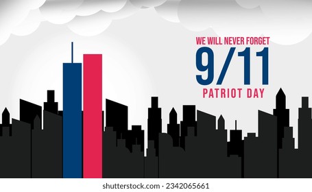 vector 9 11 patriot day background illustration in flat style