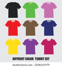 VECTOR 9 COLOR TSHIRT SET , DIFFRENET COLOR VECTOR TSHIRT SET
