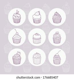 Vector 9 cupones dibujados a mano