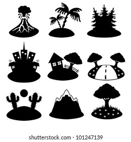 Vector. 9 vector icons. Nature.
