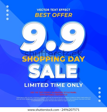 Vector 9 9 shopping day sale template design for web or social media. Vector EPS 10