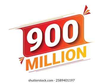 Vector 900 Million isolated on background. Vector illustration.