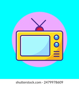 Vector of 90s television icon flat design.