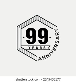 Vector 99 years celebrating anniversary design template. vector design and illustration.
