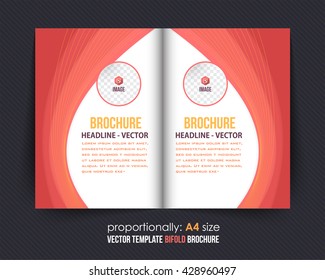 Vector A4 Bi-Fold Brochure Template. Corporate Leaflet, Cover Design