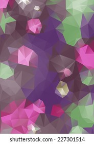 Vector A4 bokeh abstract geometric background, low poly
