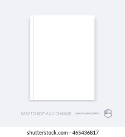 Vector A4 cover or magazine mockup isolated on white background with shadows for design leaflet