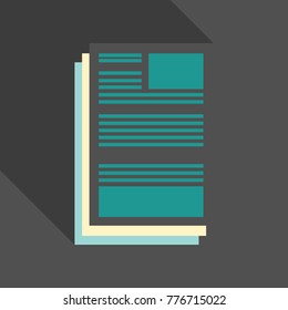 Vector A4 format paper with shadow and text.