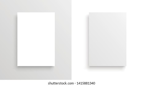 Vector A4 format paper with shadows - stock vector.
