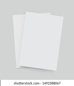Vector A4 format paper with shadows - stock vector.