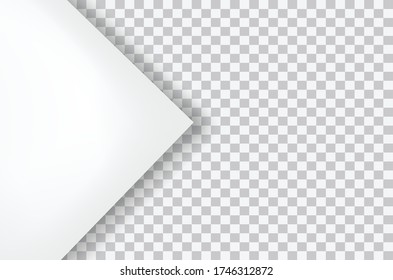 Vector A4 format paper with shadows on transparent background, Empty paper sheet.Vector illustration.
