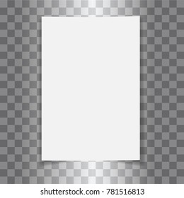 Vector A4 format paper with shadows on transparent background.